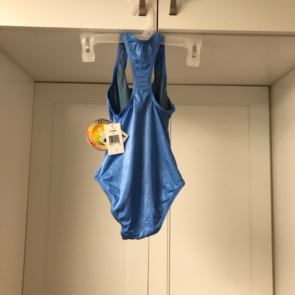 Speedo NWT Girls One Piece Swimsuit US 7 Blue - Picture 2 of 7